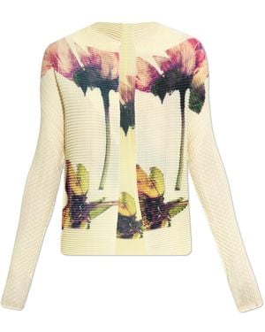 Issey Miyake Pressed Flora Cardigan - White