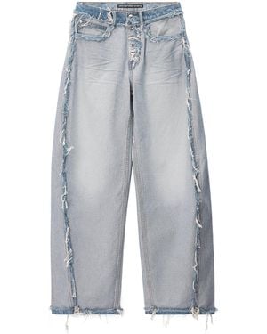 Alexander Wang Mid-Rise Inverted Blow Up Jean With Embossed Logo - Blue