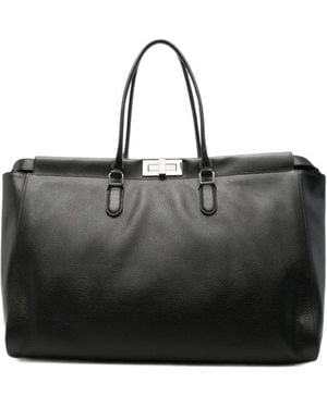 Fendi Peekaboo Leather Tote Bag - Black