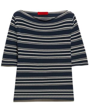 MAX&Co. Crepe Knitted T-Shirt - Blue