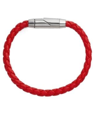 Bottega Veneta Braid Leather Bracelet - Red