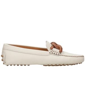 Tod's Logo Detailed Slip-On Loafers - White