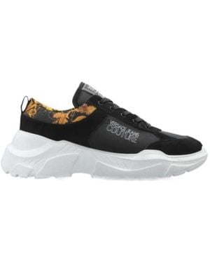 Versace Jeans Couture Couture Barocco Printed Lace-Up Trainers - Black