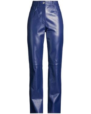 Marni Leather Bootcut Pants - Blue