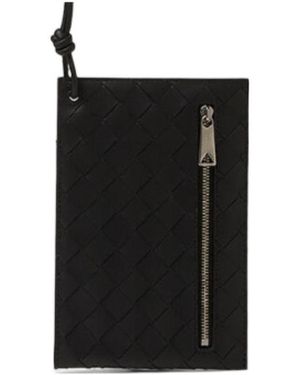 Bottega Veneta Intrecciato Neck Strapped Phone Holder - Black