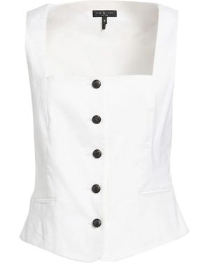 Rag & Bone Simple Sleeveless Square-Neck Top - White