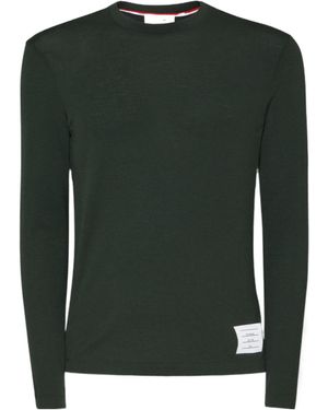 Thom Browne Jersey-Bar T-Shirt - Green