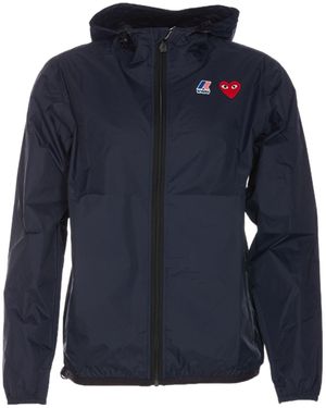 COMME DES GARÇONS PLAY Embroidered-Motif Sports Jacket - Blue