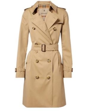 Burberry Kensington Cotton Trench Coat - Natural