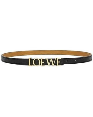 Loewe Logo Lettering Buckle Belt - White