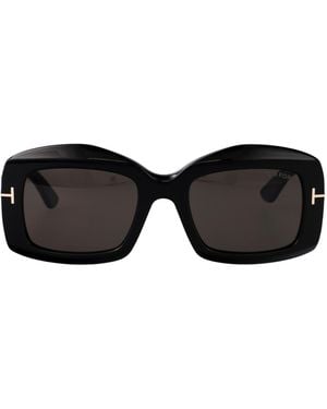 Tom Ford Eyewear Rectangle-Frame Sunglasses - Black