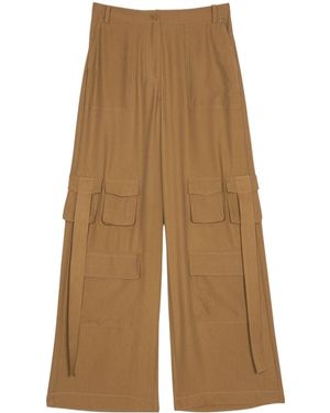 Twinset Wide-Leg Cargo Trousers - Natural