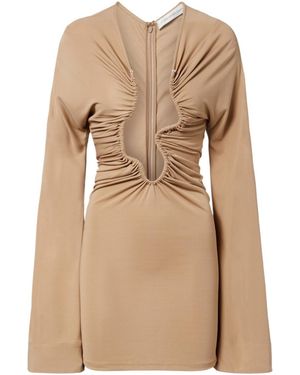 Christopher Esber Salacia Ruched Minidress - Natural