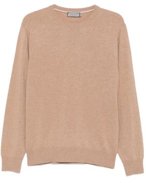 Canali Crew-Neck Long-Sleeve Jumper - Natural