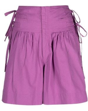 Isabel Marant Lace-Detail Cotton Shorts - Purple