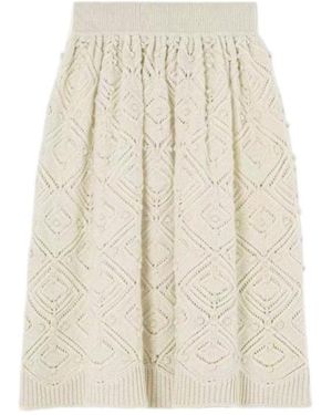 Loro Piana Cashmere Knitted Midi Skirt - Natural
