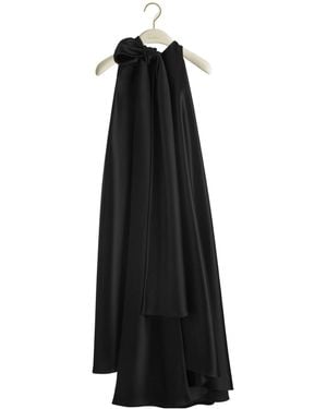 Dior A-Line Dress With Bow Collar - Black