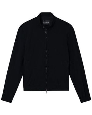 Emporio Armani Icon Textured Light Wool Blouson - Blue