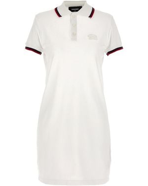 DSquared² Logo Embroidered Maxi Cut Out Polo Dress - White