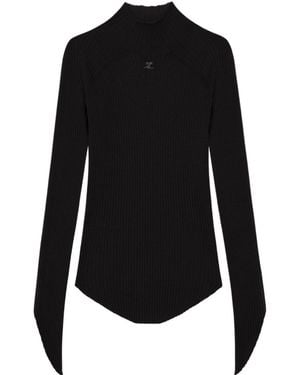 Courreges Courrèges Circle Mockneck Jumper - Black