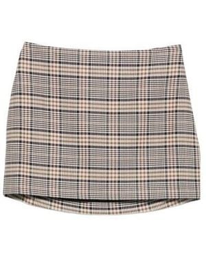 Anine Bing Check-Pattern Mini Skirt - Gray