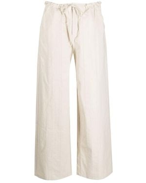 Christopher Esber Drawstring-Waist Straight-Leg Trousers - White