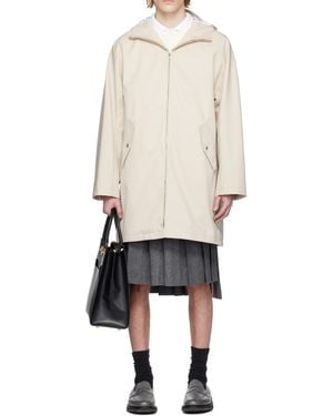 Thom Browne Hooded Cotton Parka - Natural
