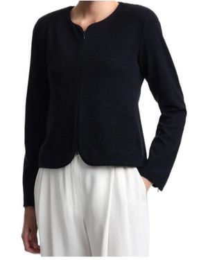 Emporio Armani Long-Sleeved Zip-Up Jacket - Blue