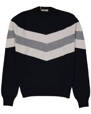 Herno Chevron-Pattern Jumper - Blue