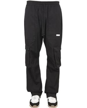 ih nom uh nit Elasticated Waistband Cargo Trousers - Black