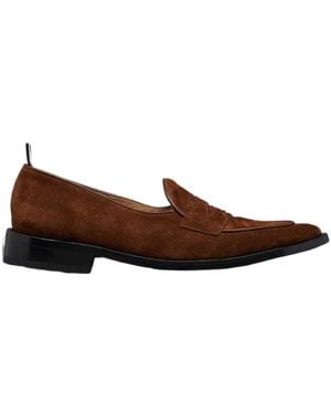 Thom Browne Rwb Striped Varsity Penny Loafers - Brown