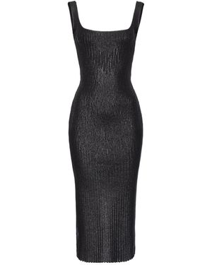 オールインワン・サロペット Pinko Midi Dress With Ribbed Texture Pinko Ribbed Midi Dress in Yellow | Lyst