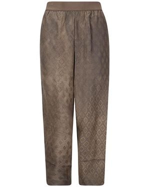 Uma Wang Elastic Waist Casual Trousers - Brown
