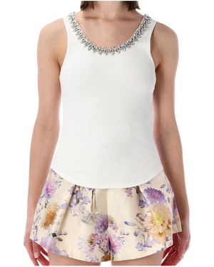 Zimmermann Embellished Scoop-Neck Tank Top - White