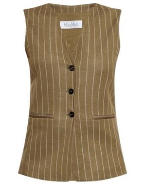 Max Mara V-Neck Sleeveless Vest - Green
