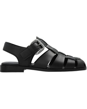 Bottega Veneta Square-Toe Sandals - Black