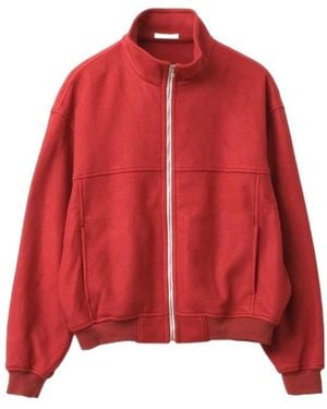 AURALEE Stand-Collar Zip-Up Casual Jacket - Red