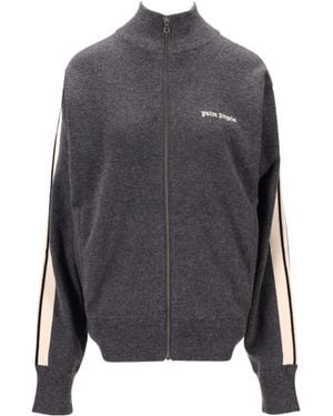 Palm Angels Logo Stripe Track Jacket - Gray