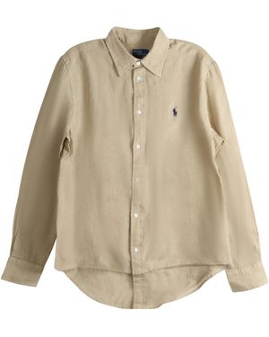 Polo Ralph Lauren Long Sleeve Button Front Shirt - Natural