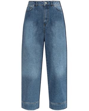 Officine Generale Naoko Cuffed Wide-Leg Jeans - Blue