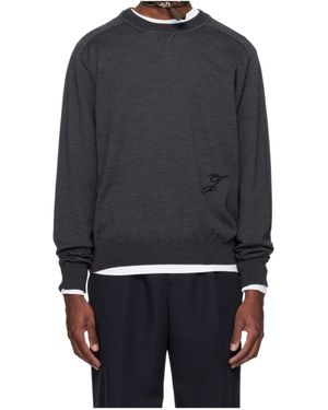 Jacquemus Logo-Embroidered Crewneck Knitted Jumper - Blue