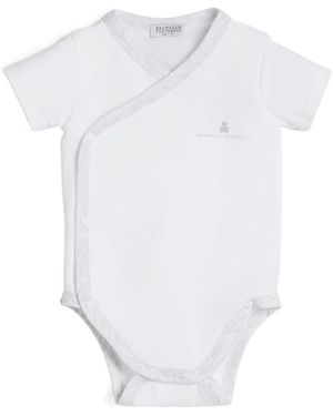 Brunello Cucinelli Stretch Cotton Jersey Baby Bernie Bodysuit - White