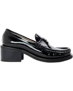 Ganni Mid Heel Loafers - Black