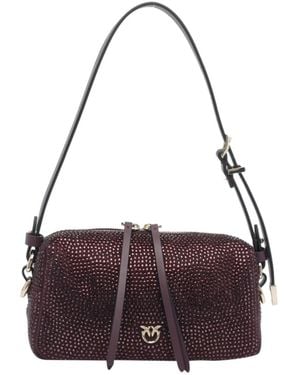 Pinko Embellished Mini Crossbody Boston Bag - Purple