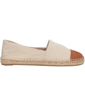Tory Burch Two-Tone Canvas Linen Sole Shoes - Natural