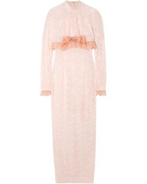 Alessandra Rich Bow-Tie Ruffle Dress - Pink