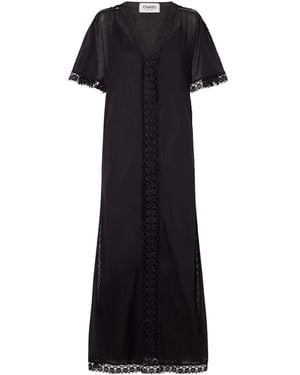 Charo Ruiz Saena Lace-Trim Maxi Tunic Dress - Black