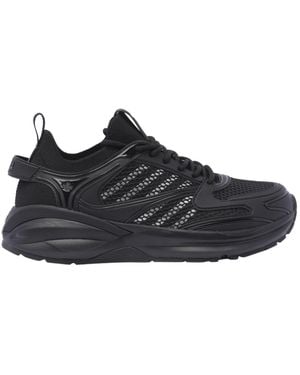 DSquared² Dash Paneled Mesh Lace-Up Sneakers - Black