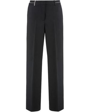 Peserico Straight-Leg Casual Pants - Black