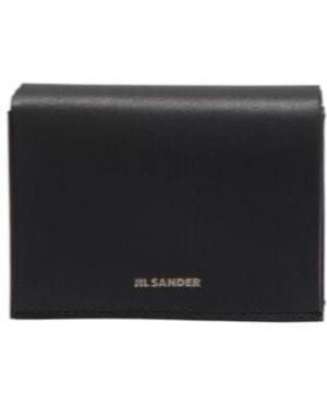 Jil Sander Logo-Embossed Tri-Fold Wallet - Black